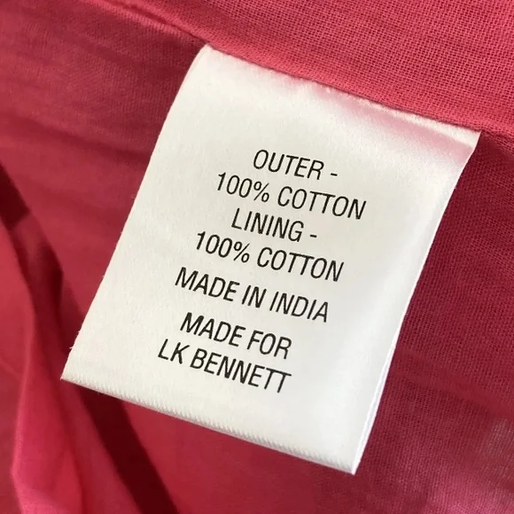 L K Bennett Dress Pink UK 10 Cotton Sleeveless Wedding Holiday Occasion Office - Picture 8 of 9